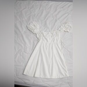 Zara white Gathered dress